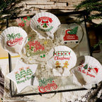 Christmas Embroidery  Quotes UV-DTF Rub-on Stickers