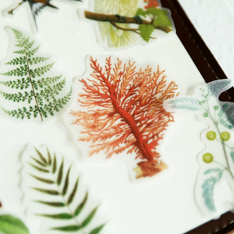 Flower and Bird Vellum Stickers