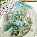 Flower and Bird Vellum Stickers