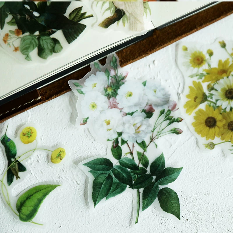 Flower and Bird Vellum Stickers