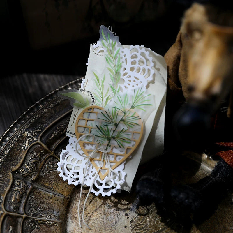 Fresh Green Leaves Vellum Stickers